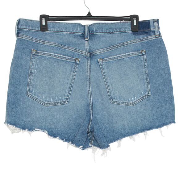 NWT Abercrombie & Fitch Jean Shorts Mom High Rise Y2K 90s Distressed Blue 34/18 - Picture 6 of 6